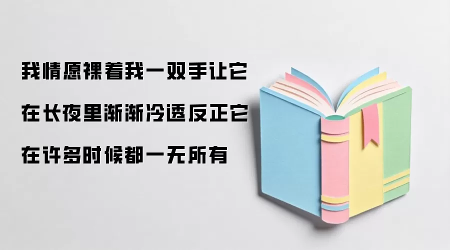 我情愿裸着我一双手让它在长夜里渐渐冷透反正它在许多时候都一无所有