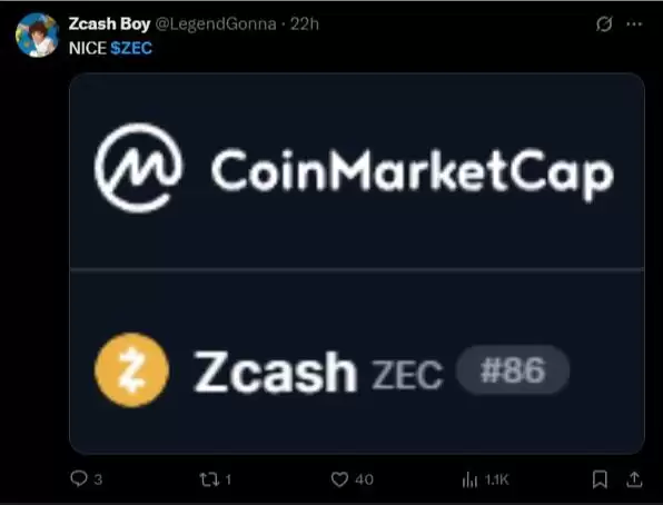 社交媒体上有关 ZEC（大零币）的市场情绪_图2
