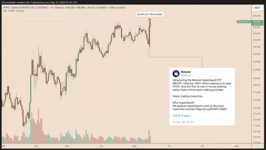 Hyperliquid HYPE代币一日涨23%,因Coinbase与巨鲸推动