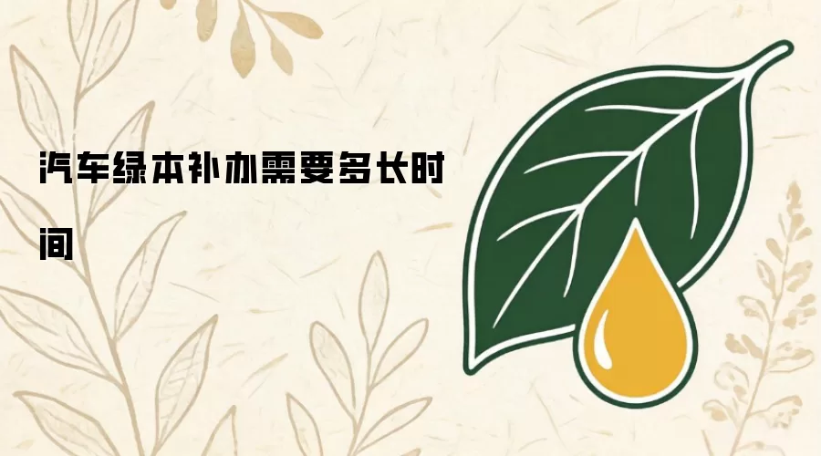 汽车绿本补办需要多长时间