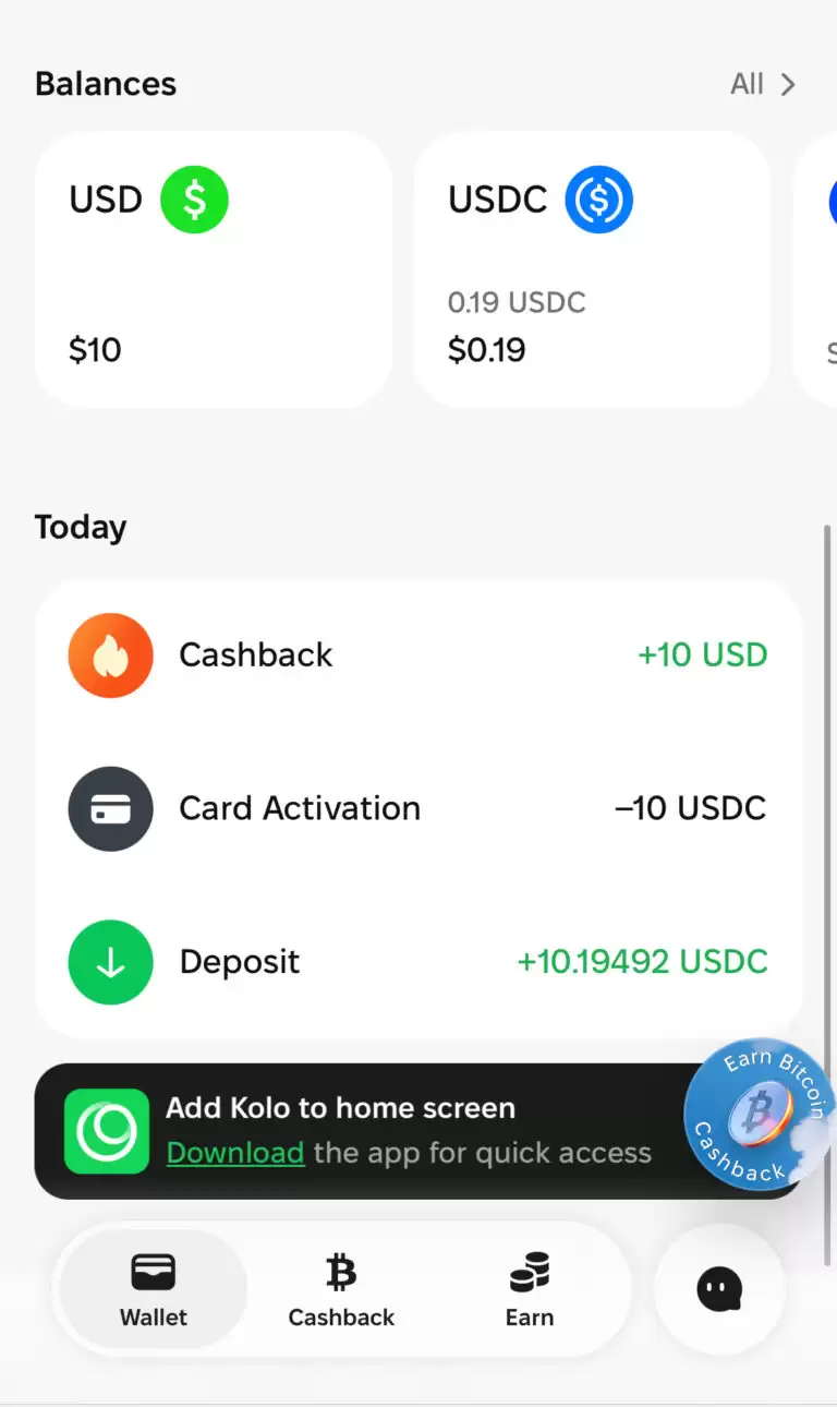 Kolo加密卡完整评测2026:费用、2% BTC返现与注册开卡教程