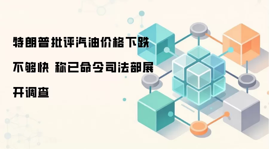 特朗普批评汽油价格下跌不够快 称已命令司法部展开调查