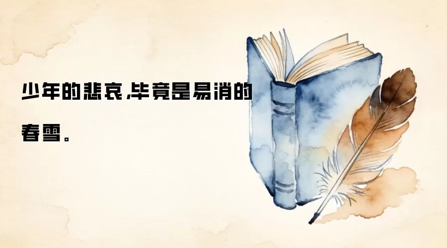 少年的悲哀，毕竟是易消的春雪。
