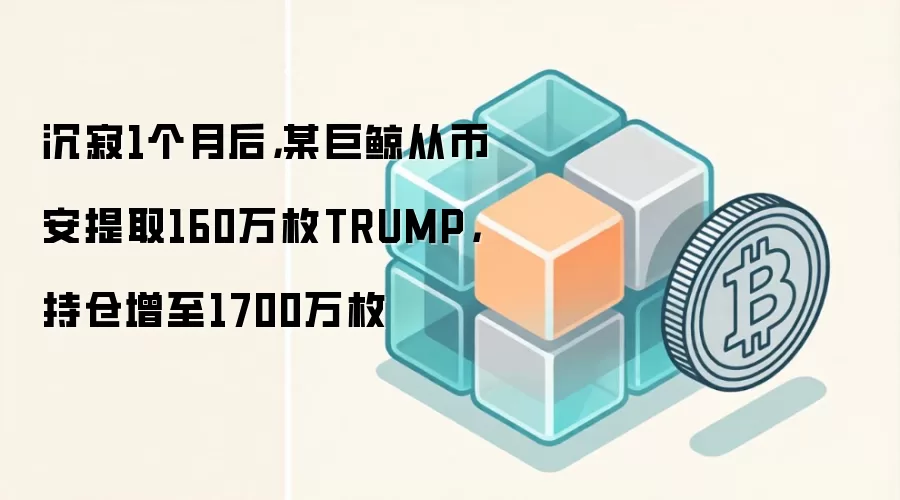 沉寂1个月后，某巨鲸从币安提取160万枚TRUMP，持仓增至1700万枚