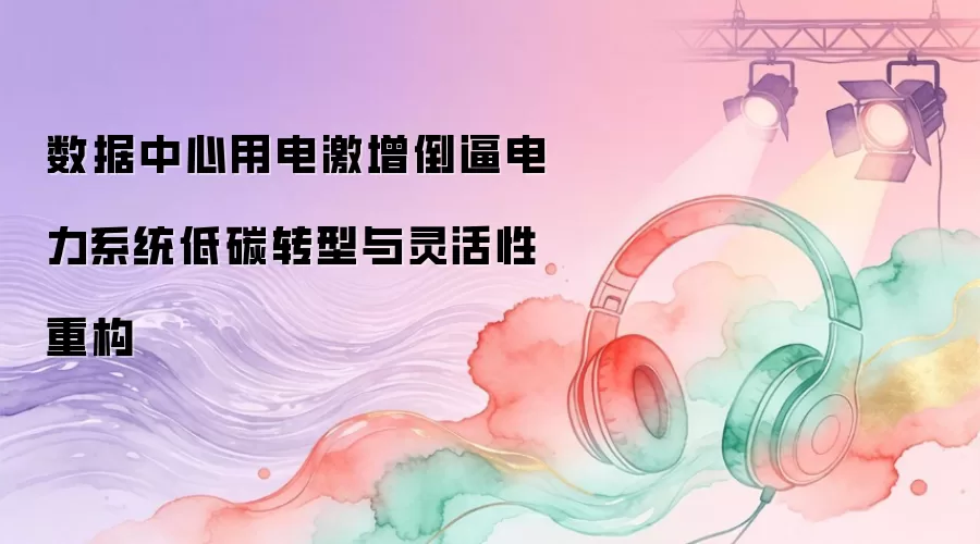 数据中心用电激增倒逼电力系统低碳转型与灵活性重构