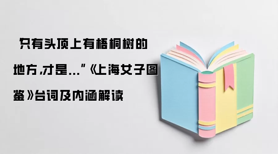 “只有头顶上有梧桐树的地方，才是...”《上海女子图鉴》台词及内涵解读