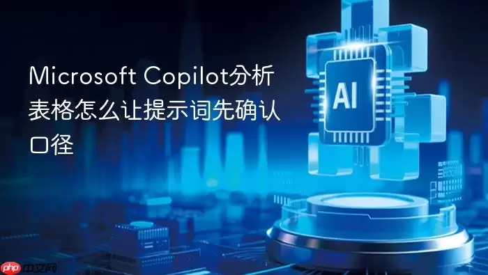 Microsoft_Copilot分析表格怎么让提示词先确认口径