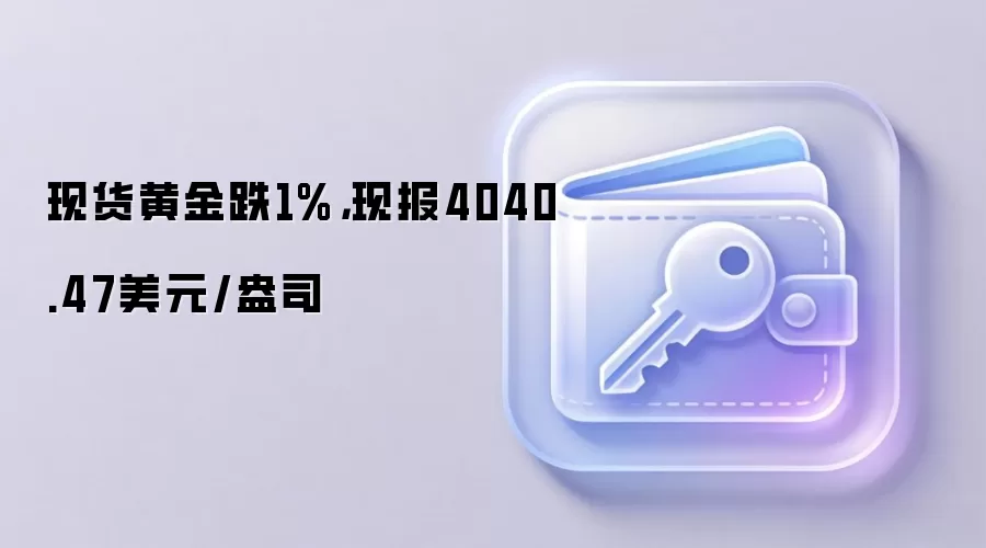 现货黄金跌1%，现报4040.47美元/盎司