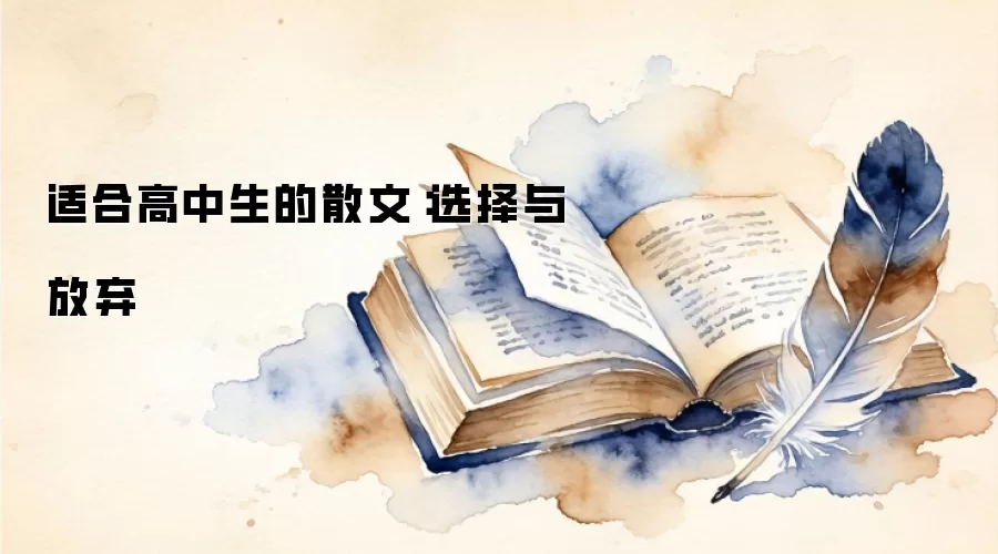 适合高中生的散文：选择与放弃