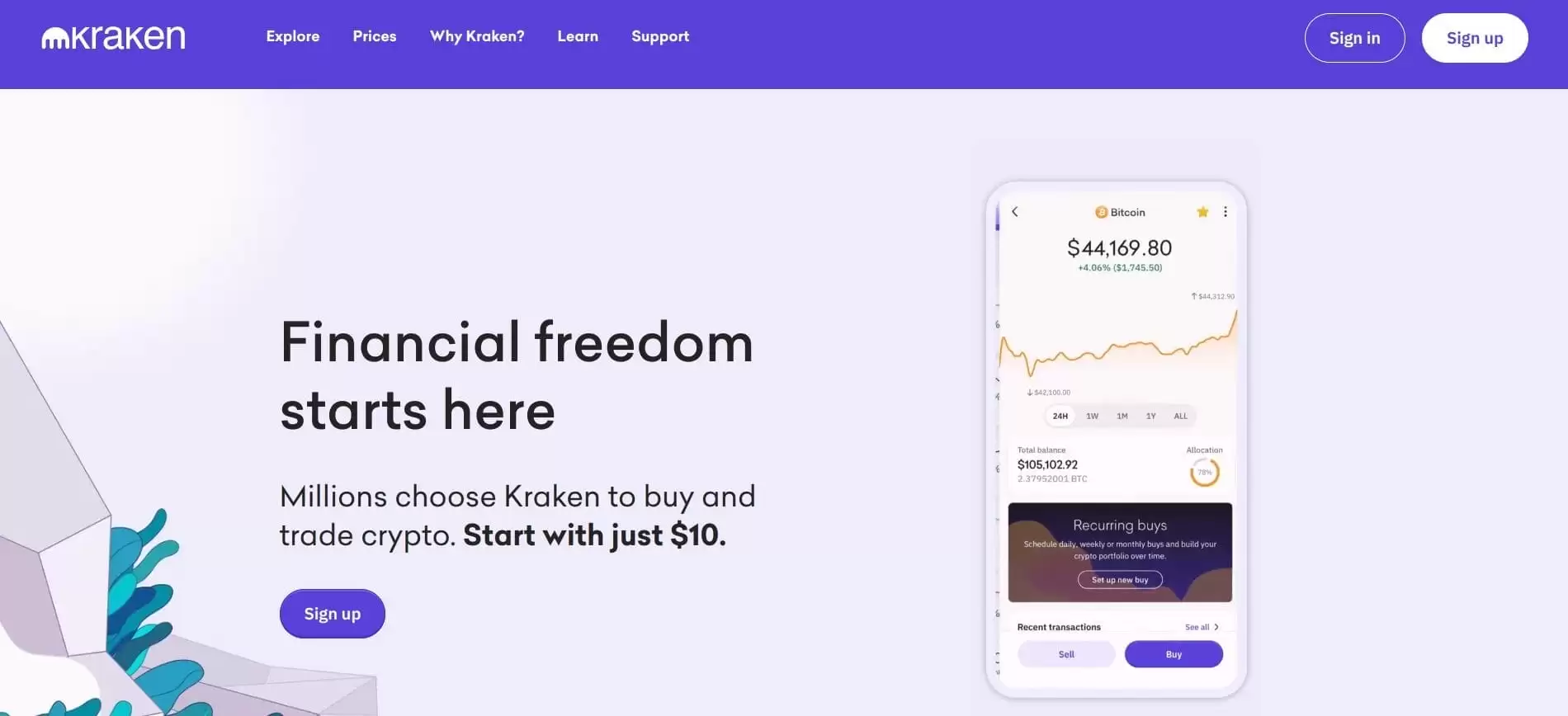 9.Kraken – 最适合有经验的加密货币交易者