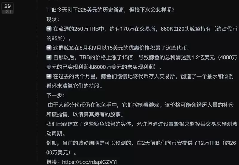24年第一场币市血洗:揭秘TRB庄家的拉高出货战术