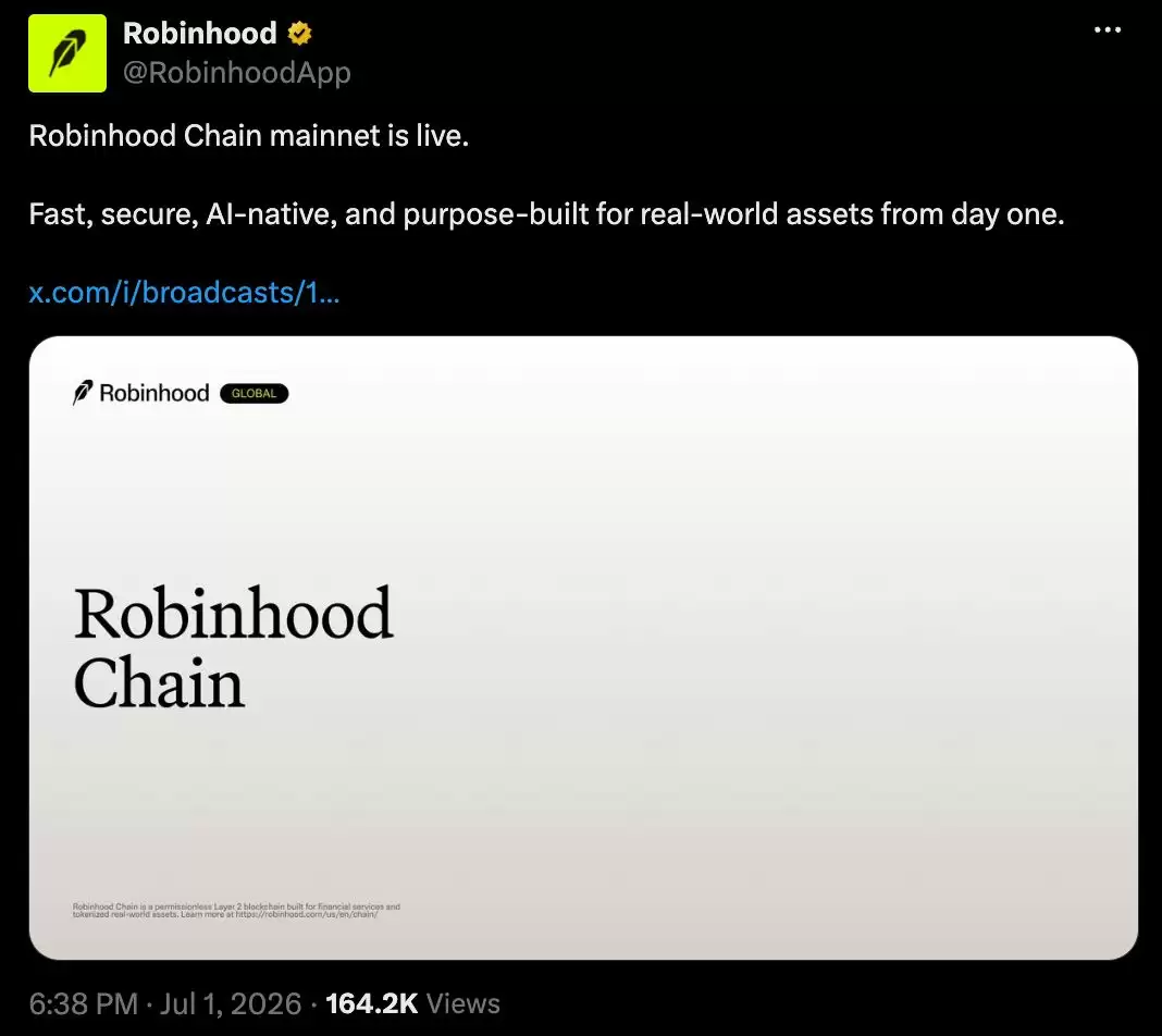 自建二层公链+布局英国!Robinhood加码代币化与DeFi业务