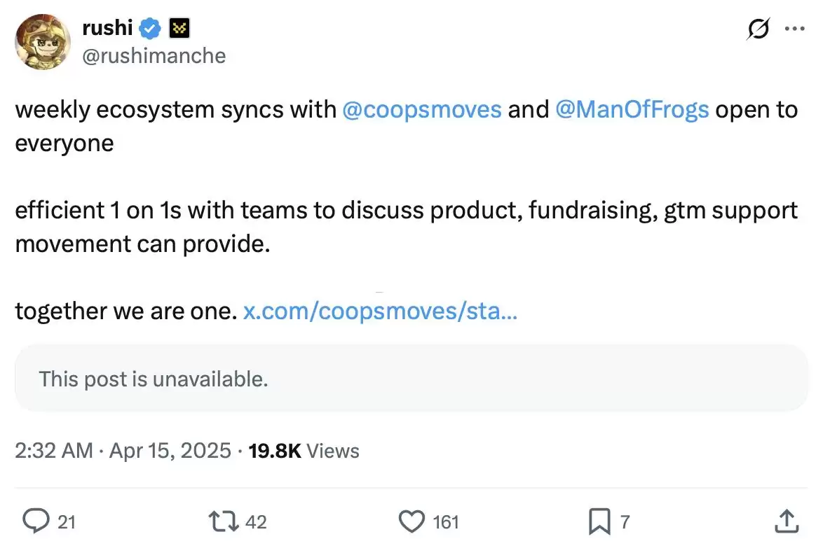 Movement针对最近异常的做市商行为展开内部调查!联合创始人暂时休假