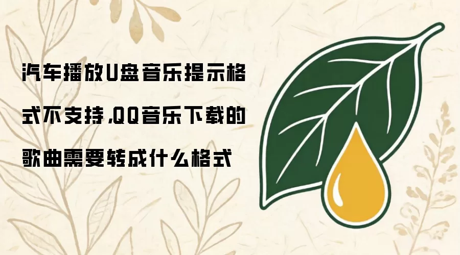 汽车播放U盘音乐提示格式不支持，QQ音乐下载的歌曲需要转成什么格式