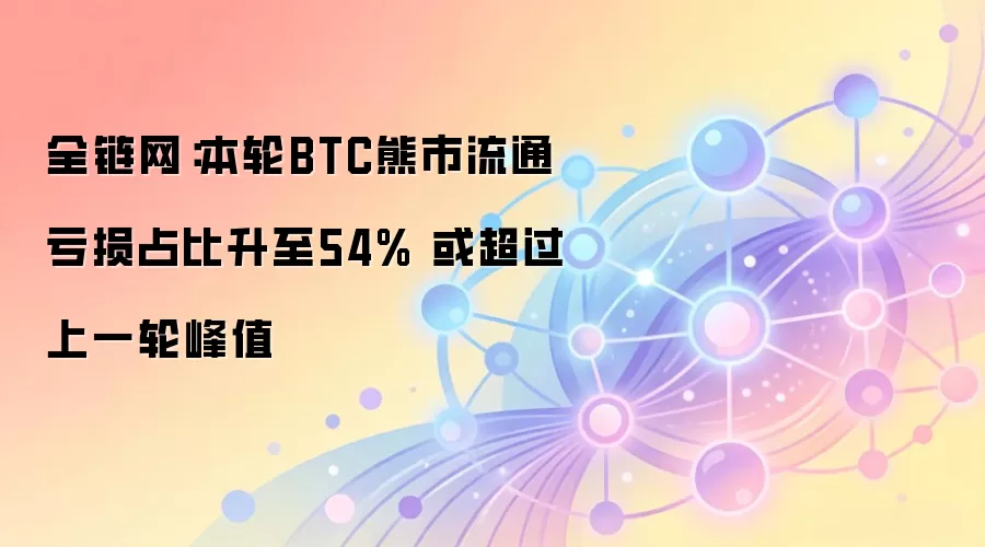 全链网：本轮BTC熊市流通亏损占比升至54% 或超过上一轮峰值