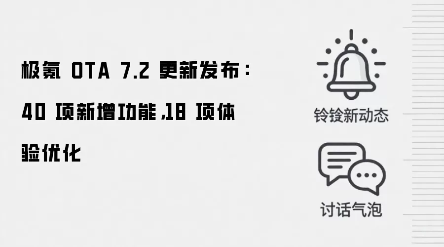 极氪 OTA 7.2 更新发布：40 项新增功能，18 项体验优化
