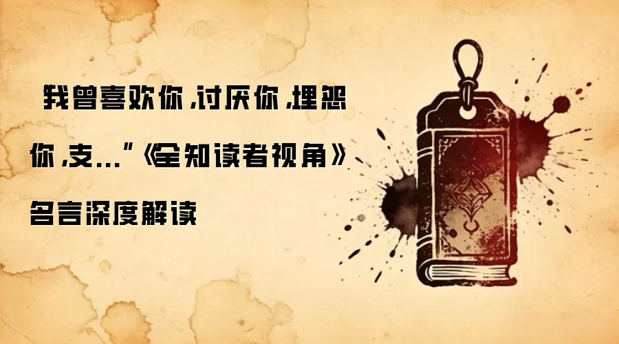“我曾喜欢你,讨厌你,埋怨你,支...”《全知读者视角》名言深度解读