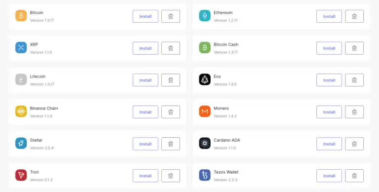 Ledger Nano X 支持的加密货币