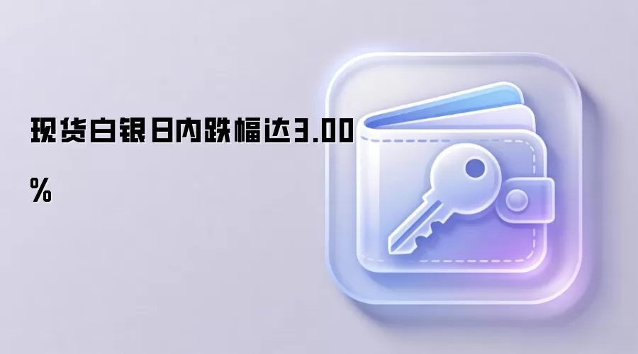 现货白银日内跌幅达3.00%