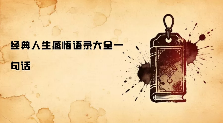 经典人生感悟语录大全一句话