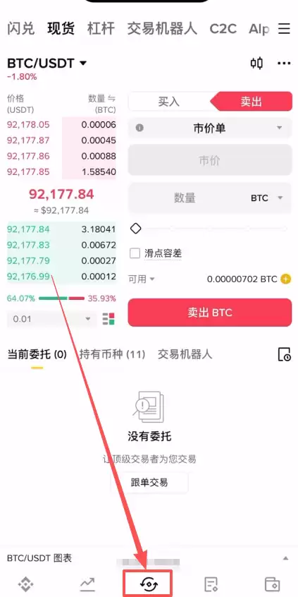 第四步：购买比特币 (现货交易)