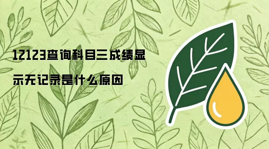 12123查询科目三成绩显示无记录是什么原因