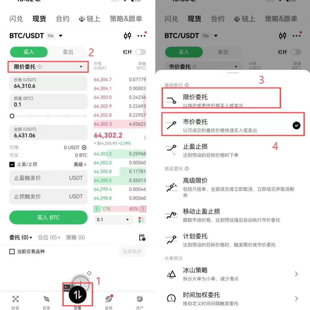 限价交易和市价交易有什么区别？