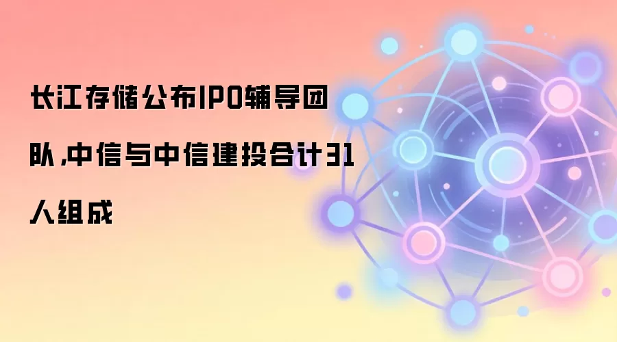 长江存储公布IPO辅导团队，中信与中信建投合计31人组成