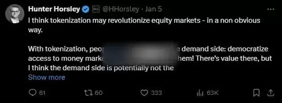 Bitwise CEO Hunter Horsley 2026年展望：AI如何推动中小企业与代币化公司成长