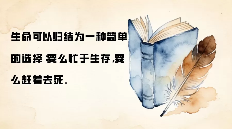 生命可以归结为一种简单的选择:要么忙于生存,要么赶着去死。
