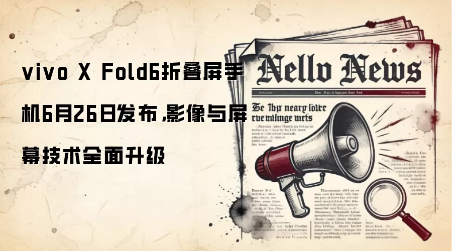 vivo X Fold6折叠屏手机6月26日发布，影像与屏幕技术全面升级