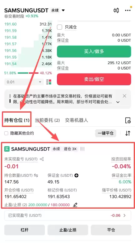 币安APP合约做多做空三星电子(Samsung)怎么操作？2026完整操作教程