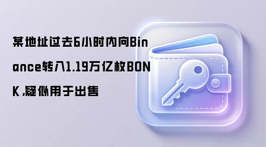 某地址过去6小时内向Binance转入1.19万亿枚BONK,疑似用于出售