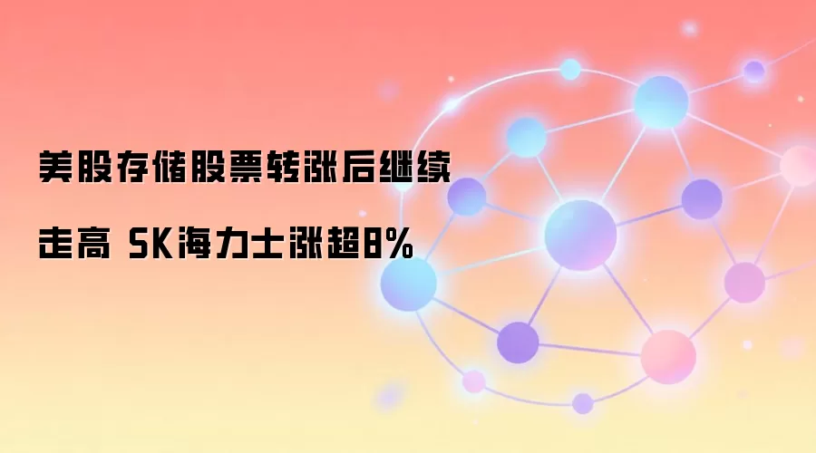 美股存储股票转涨后继续走高 SK海力士涨超8%