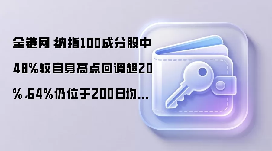 全链网：纳指100成分股中48%较自身高点回调超20%，64%仍位于200日均线上方