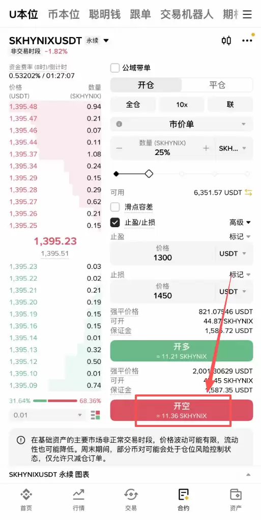 币安SK海力士合约怎么做多做空？SKHYNIX做多做空操作步骤教程