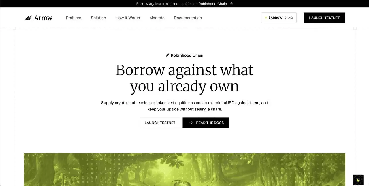 什么是Arrow Finance (ARROW)币？2026年Robinhood Chain网络协议指南