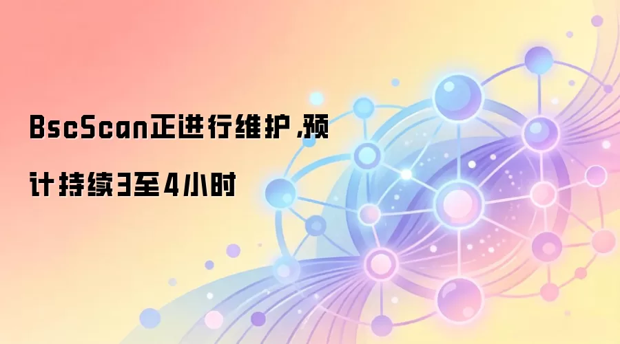 BscScan正进行维护，预计持续3至4小时