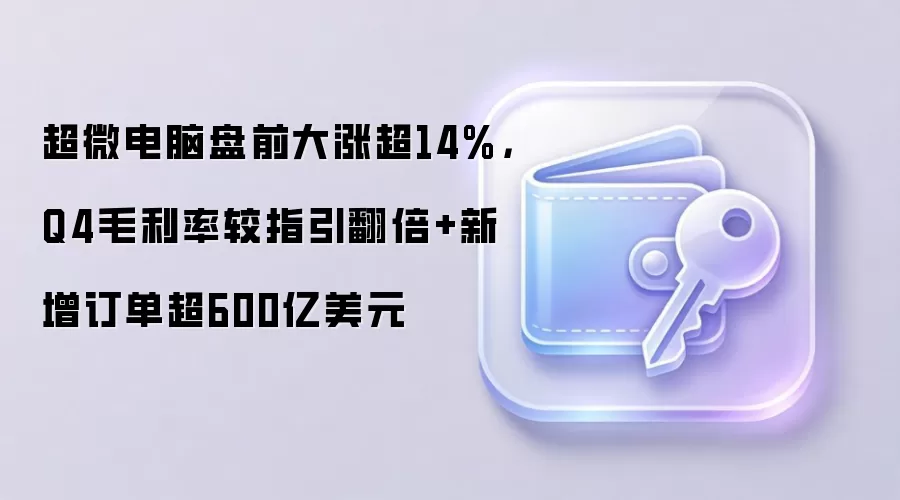 超微电脑盘前大涨超14%，Q4毛利率较指引翻倍+新增订单超600亿美元