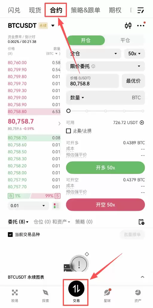 欧易合约玩法：2026年BTC永续合约开仓止盈止损操作方法