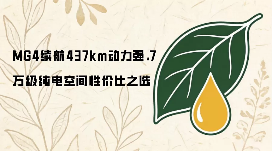 MG4续航437km动力强，7万级纯电空间性价比之选