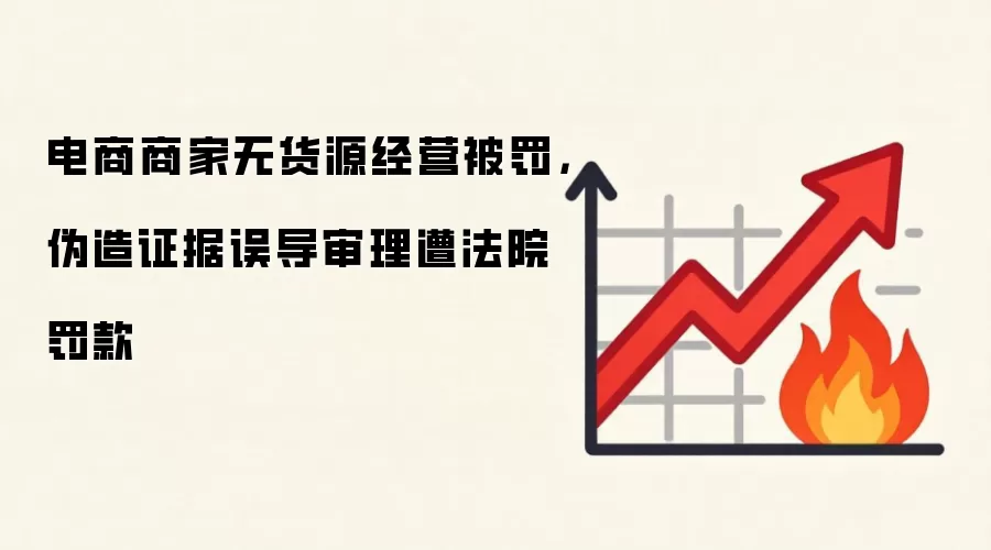 电商商家无货源经营被罚，伪造证据误导审理遭法院罚款