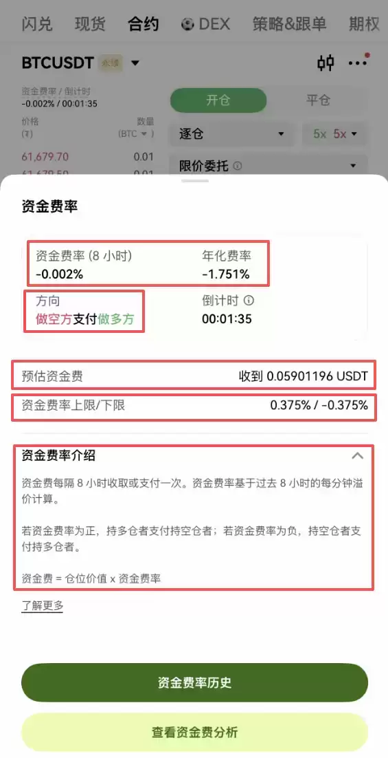 欧易永续合约资金费率详情