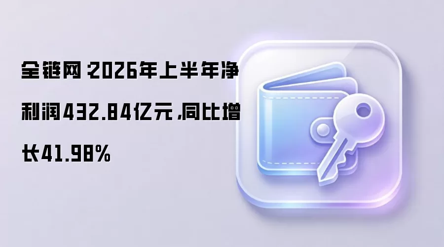 全链网：2026年上半年净利润432.84亿元，同比增长41.98%