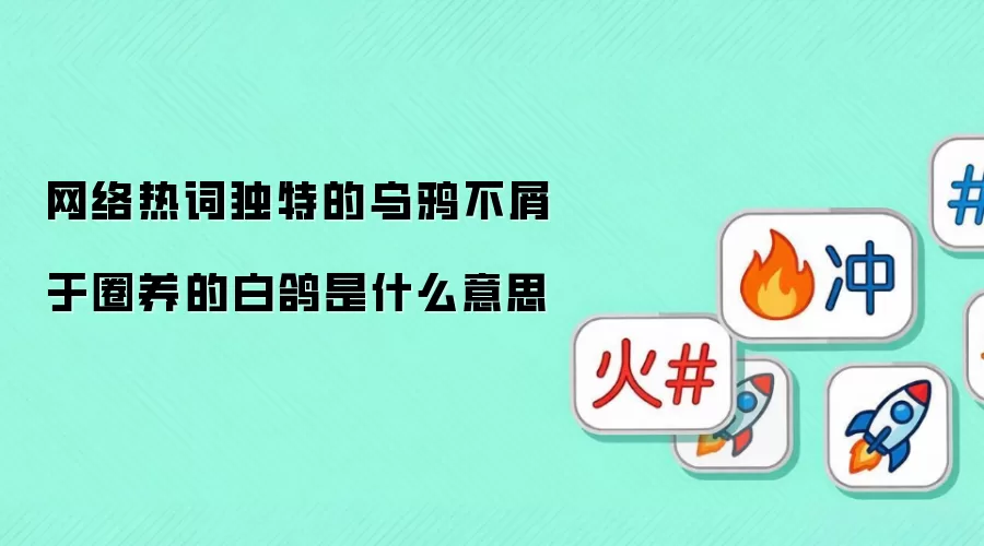 网络热词独特的乌鸦不屑于圈养的白鸽是什么意思