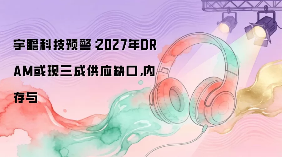 宇瞻科技预警：2027年DRAM或现三成供应缺口，内存与