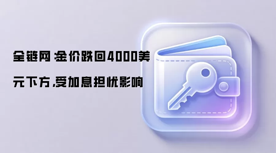 全链网：金价跌回4000美元下方，受加息担忧影响