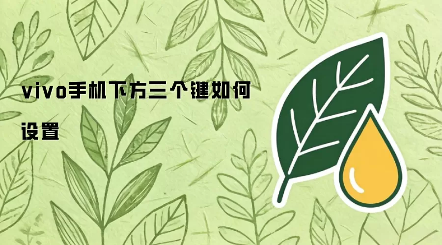 vivo手机下方三个键如何设置
