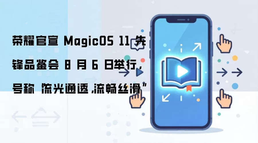 荣耀官宣 MagicOS 11 先锋品鉴会 8 月 6 日举行,号称“流光通透,流畅丝滑”