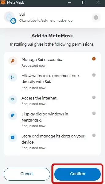如何将Sui添加Sui MetaMaskwallet？